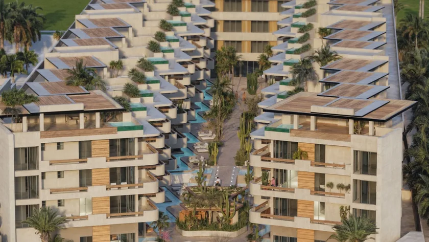 Oasis Ananta — el andador de agua entre las torres